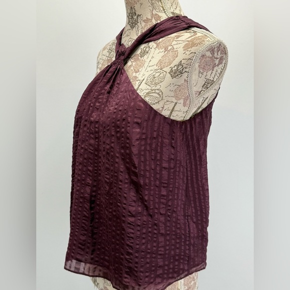 FRAME Deep eggplant sleeveless halter neck blouse size XS - Picture 4 of 15